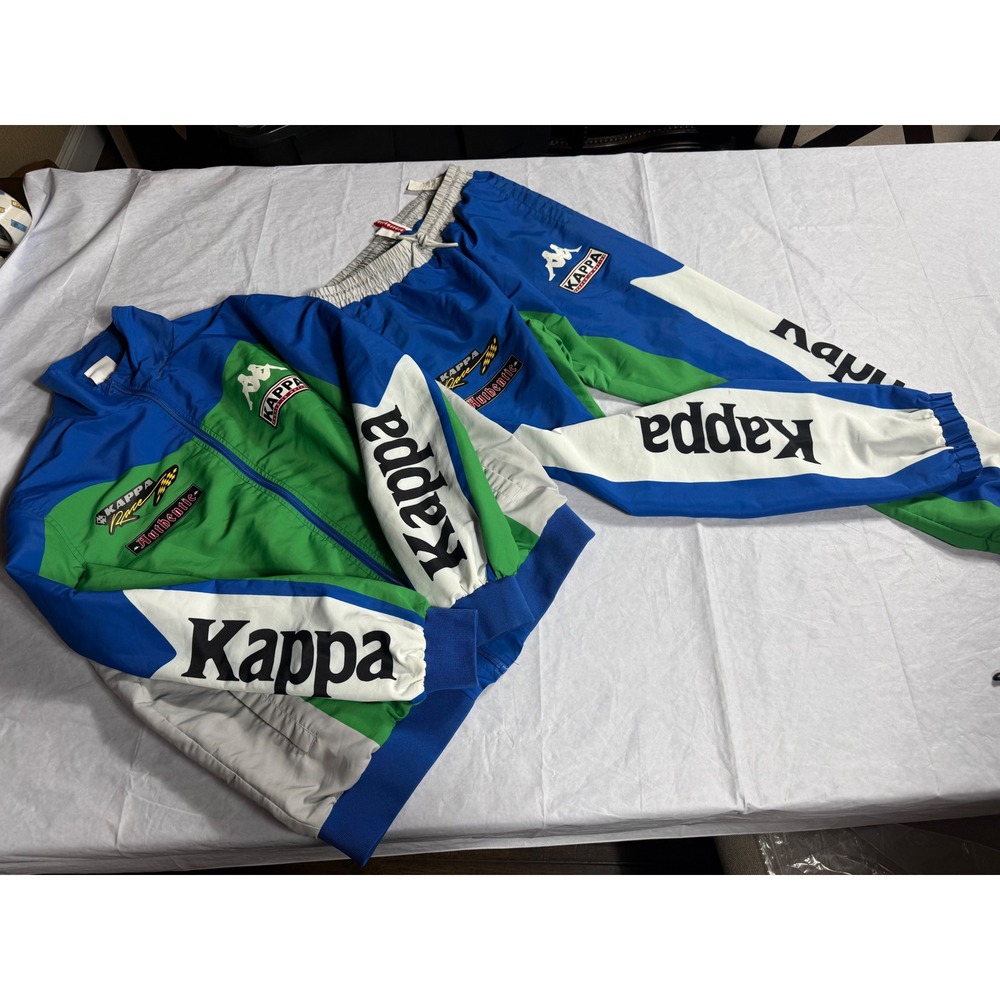 Kappa Tracksuit Set Mens XL Blue Green Good Authentic Race Jacket Pants